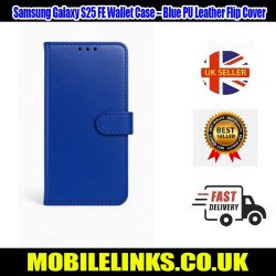 Samsung Galaxy S25 FE Wallet Case – Blue PU Leather Flip Cover, Card Slots